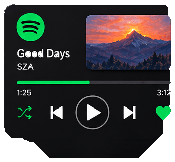 Music player showing Good Days by SZA